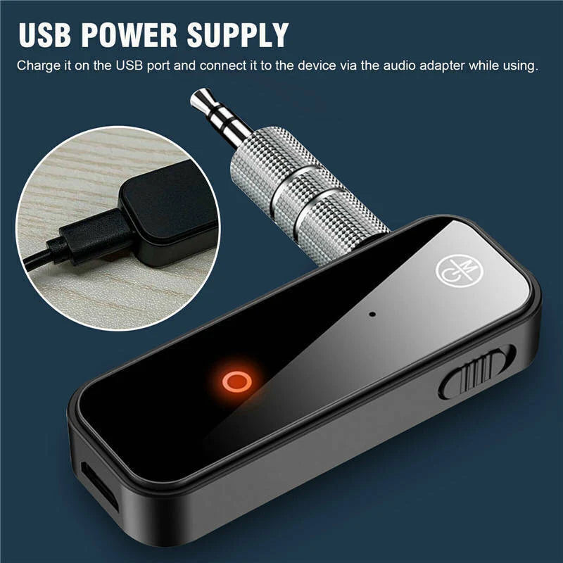 USB Wireless Bluetooth 5.0 Transmitter Receiver 2In1 Audio Adapter 3.5Mm Aux Car