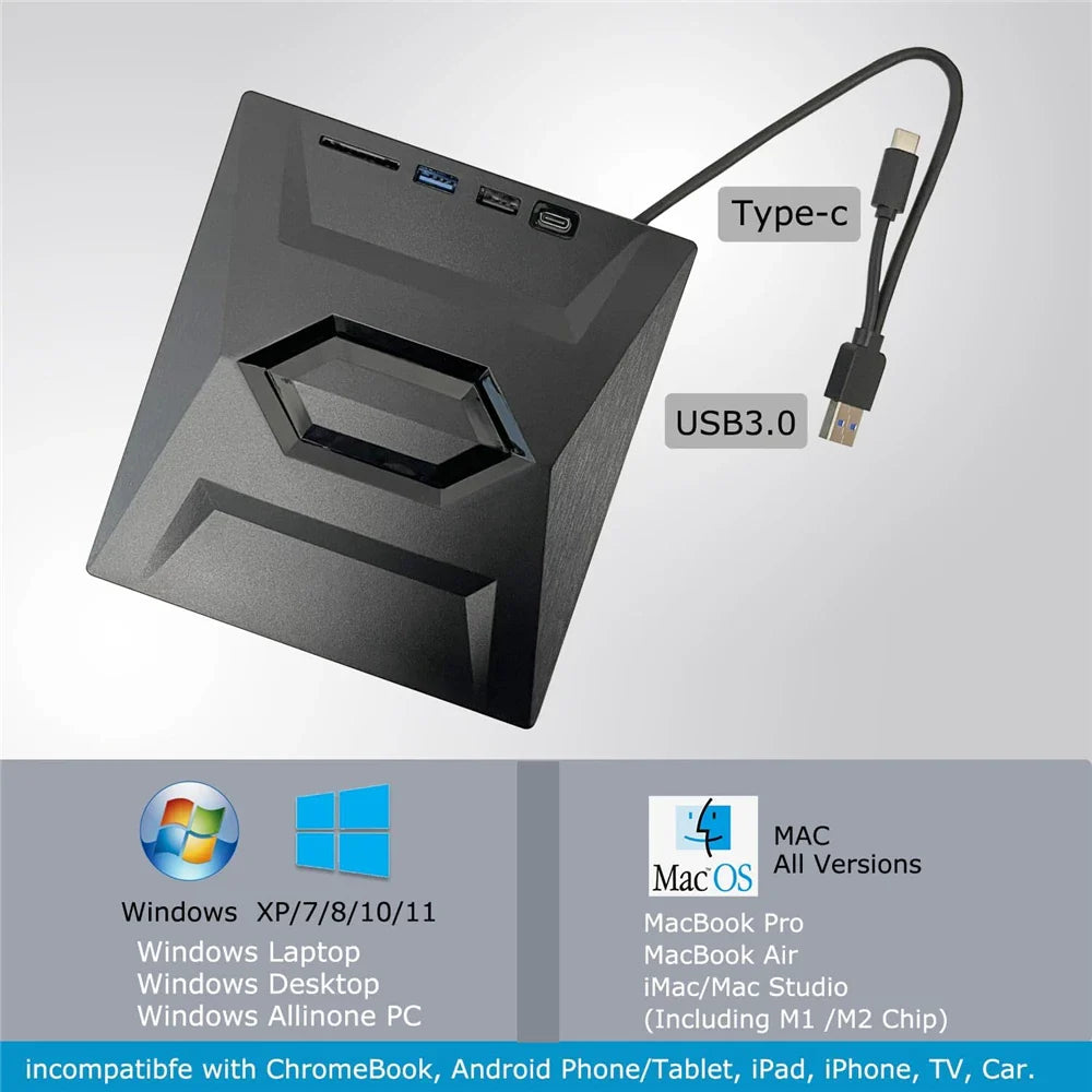 External CD DVD Drive USB 3.0 Writer Burner Player for PC Laptop Windows 11 10