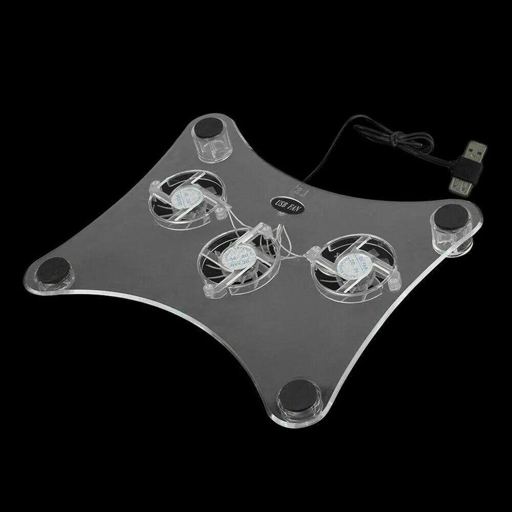 3 Fans USB Cooler Cooling Pad Stand LED Light Radiator for Laptop PC Notebook