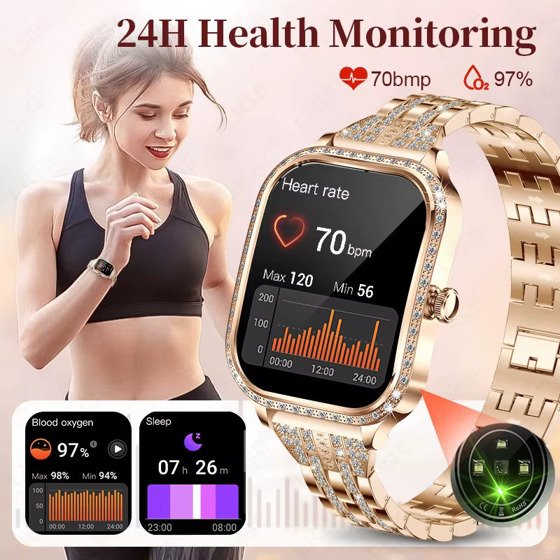 Smart Watch Women Waterproof Bluetooth Call Sports Fitness Heart Rate Monitor Smartwatch Mujer Digital Women'S Smartwatches