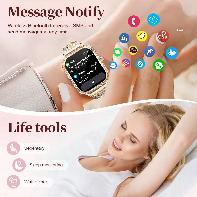 Smart Watch Women Waterproof Bluetooth Call Sports Fitness Heart Rate Monitor Smartwatch Mujer Digital Women'S Smartwatches