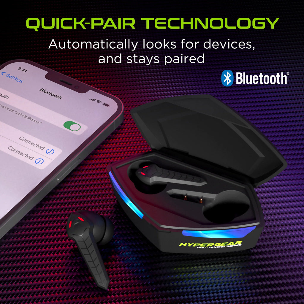 Hypergear Cobrastrike True Wireless Gaming Earbuds with No Lag Audio